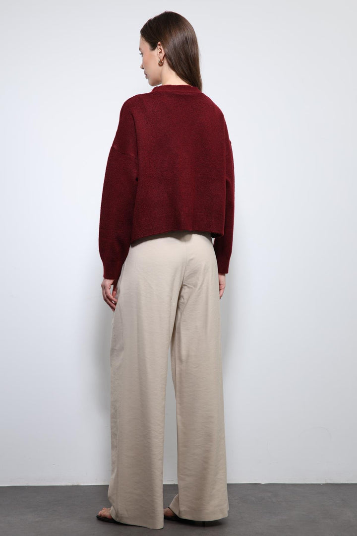 ANT Antioch Beige Elasticated Pleated Women's Trousers - Schiedam