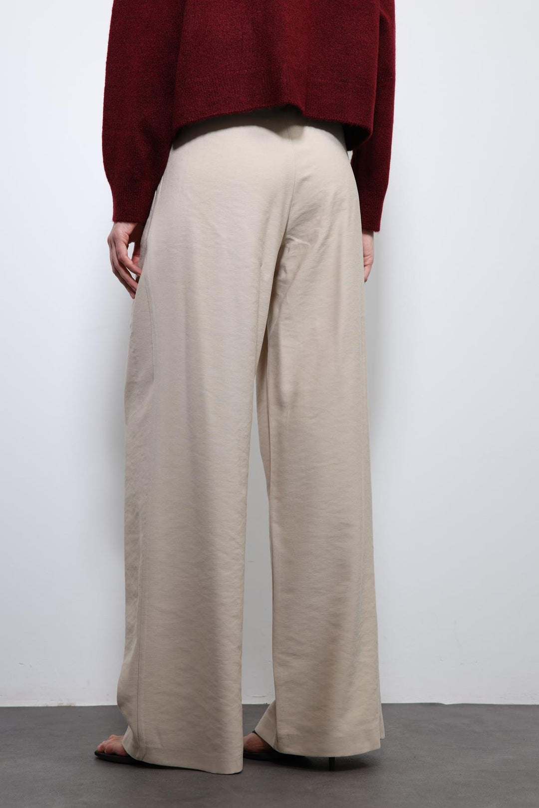 ANT Antioch Beige Elasticated Pleated Women's Trousers - Schiedam