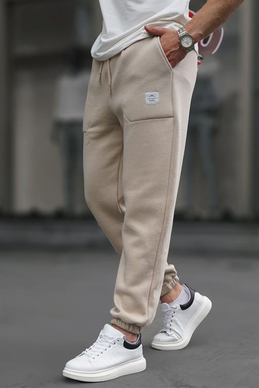MDX Beige Pocket Detailed Men's Basic Sweatpants 6522 - A Coruña