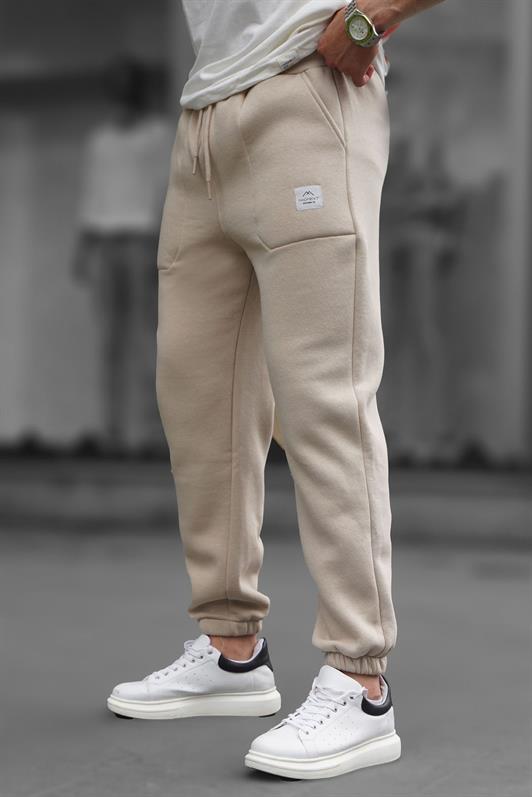 MDX Beige Pocket Detailed Men's Basic Sweatpants 6522 - A Coruña