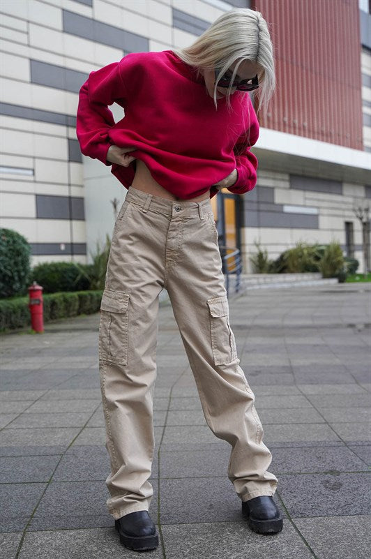 MDX Beige Cargo Pants with Pocket Details MG1602 - Stourbridge