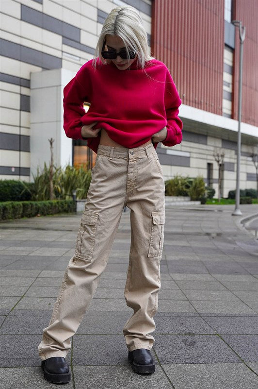 MDX Beige Cargo Pants with Pocket Details MG1602 - Stourbridge