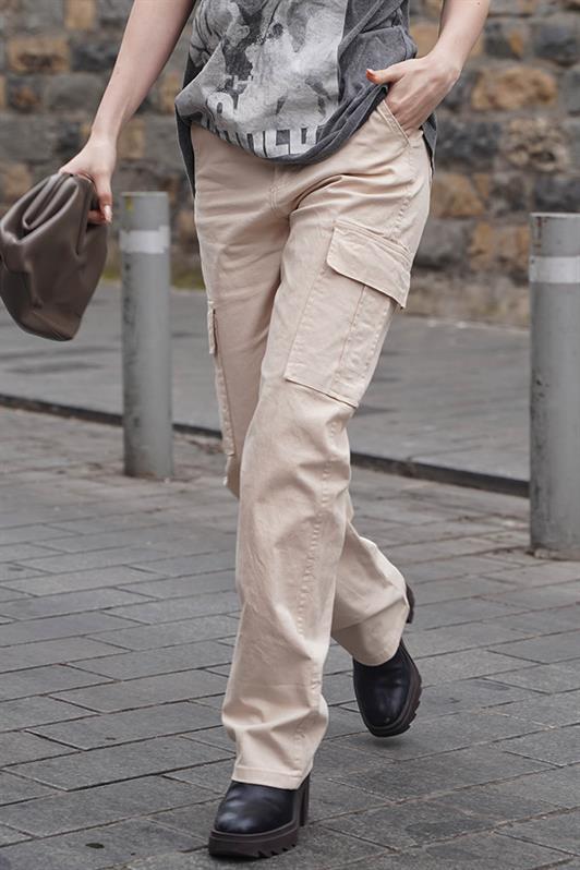 MDX Beige Cargo Pants with Pocket Details MG1602 - Stourbridge