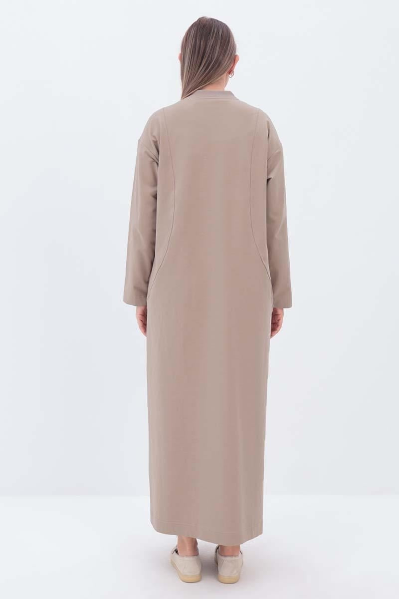 TLD Women Allday Beige Pocketed Shawl Collar Overcoat - Caledon