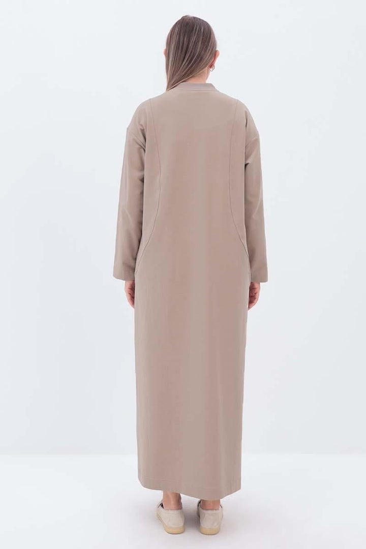 TLD Women Allday Beige Pocketed Shawl Collar Overcoat - Caledon