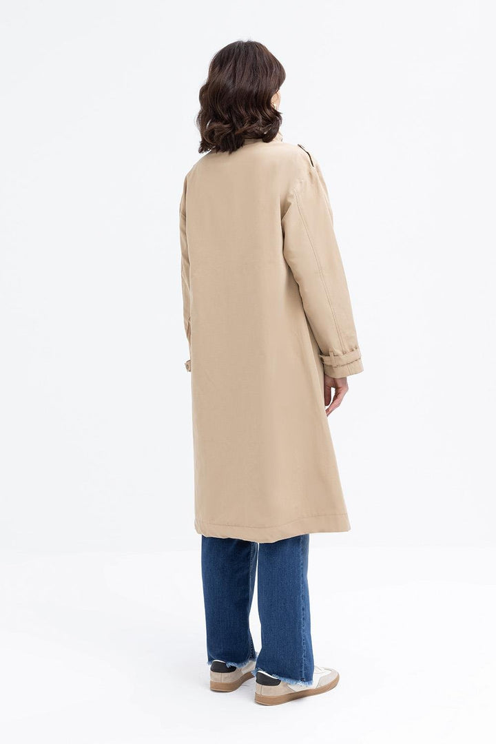 TLD Women Allday Beige Beige-Pocketed Trench Coat - Manchester
