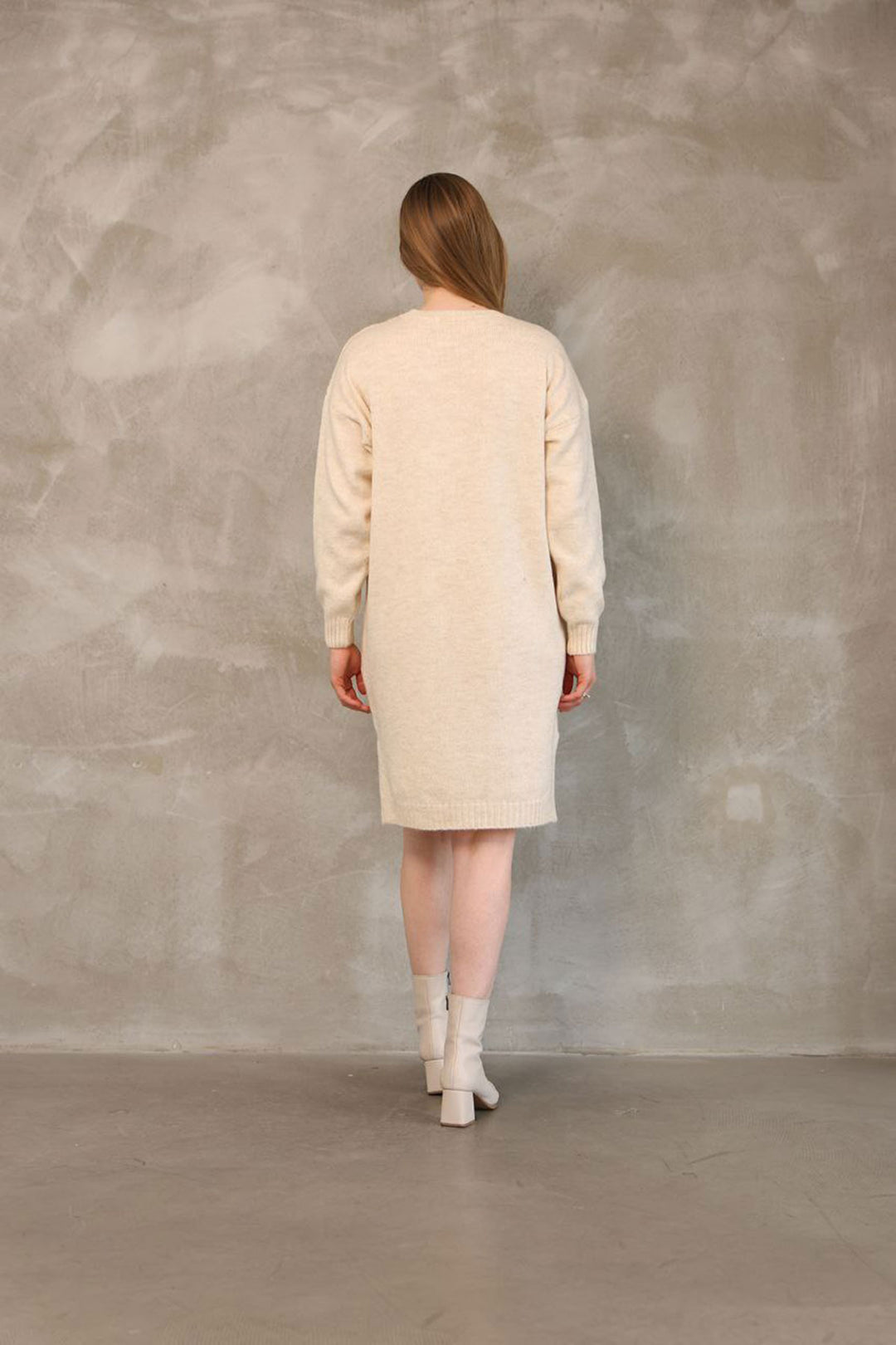 Beige Double Pocket Bicycle Collar Tunic Dress BCES-252022 - Saint-Maur-des-Fossés