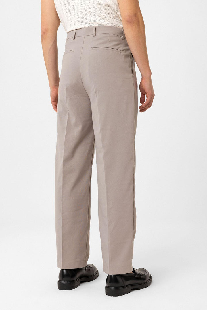 ANT Antioch Bej Çift Pileli Baggy Fit Erkek Pantolon - Taunton