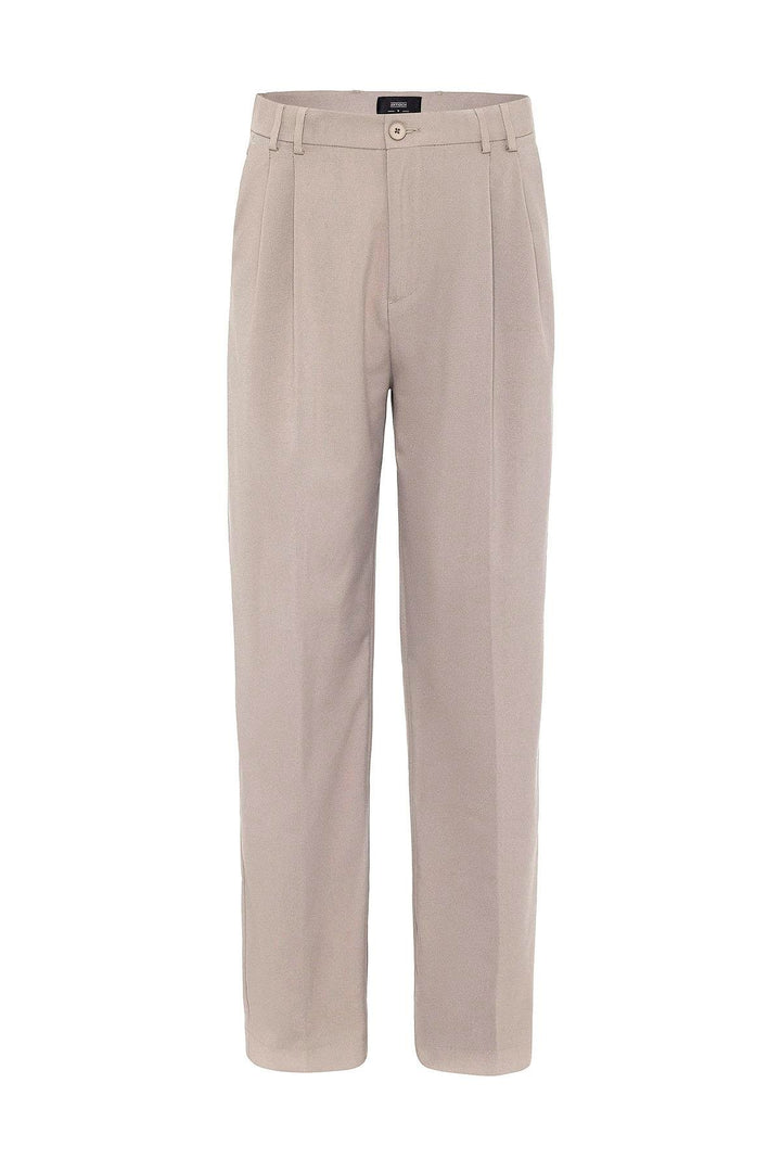 ANT Antioch Bej Çift Pileli Baggy Fit Erkek Pantolon - Taunton