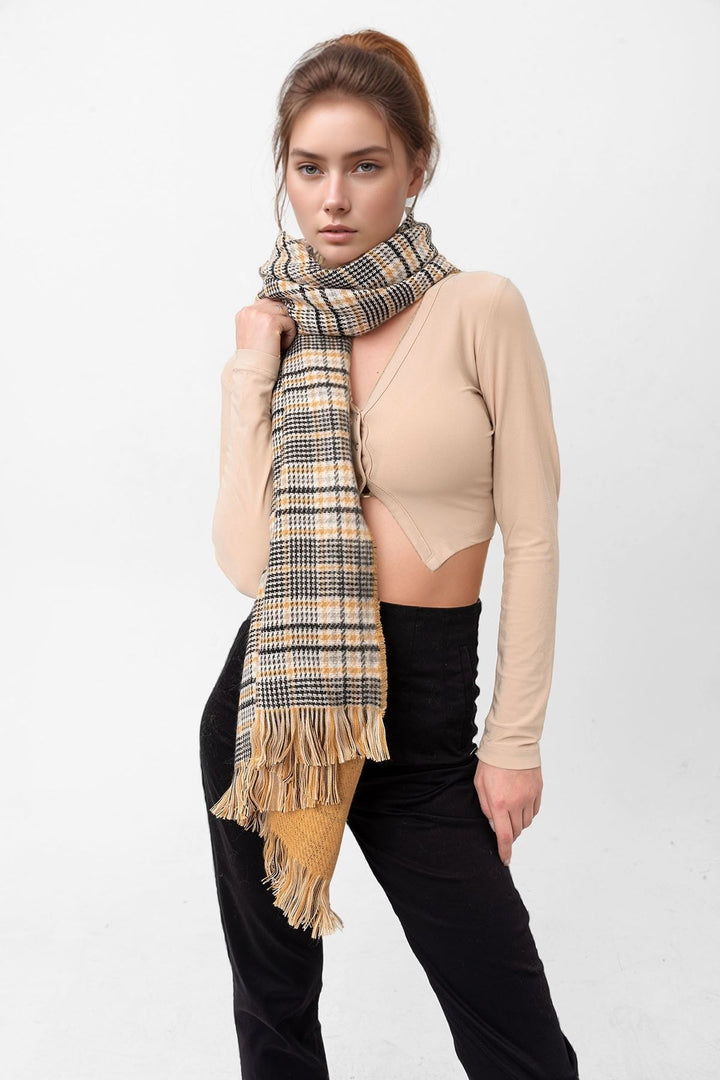 Beige Double-Sided Thick Shoulder Shawl Scarf BCNSV-25WT1035 - Drohobych