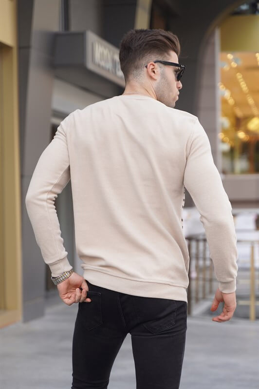 MDX Beige Striped Bicycle Collar Sweater 5961 - South Shields