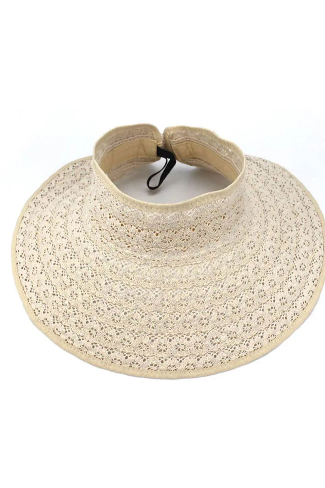 Beige Lace Top Open Wide Mesh Visor Hat BCNSV-2514535 - Severn