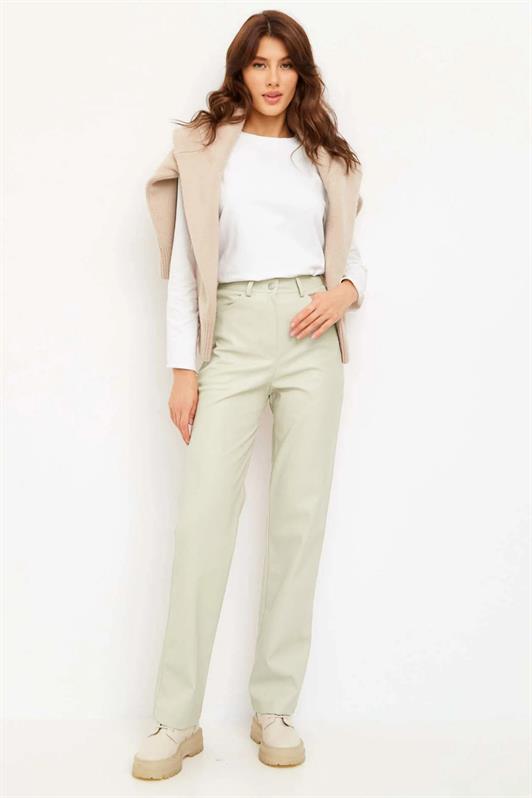 MDX Beige Leather Basic Women's Pants MG1316 - Fort Pierce