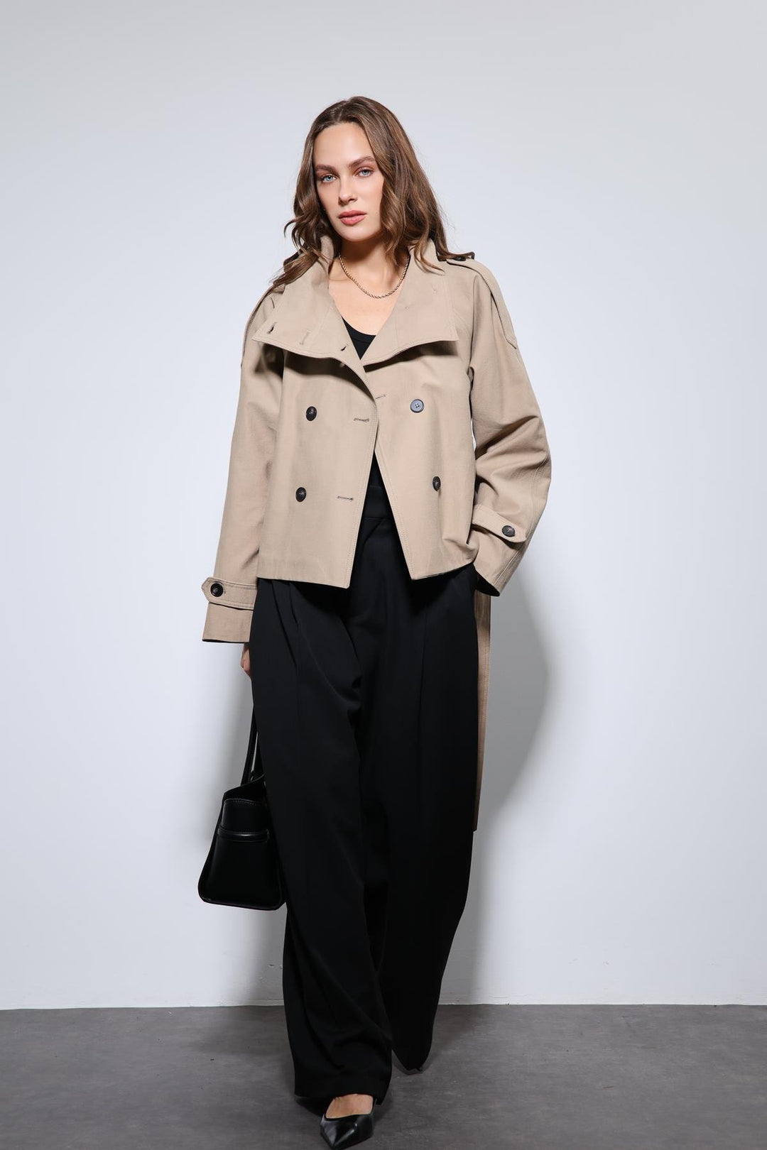 ANT Antioch Bej Dik Yaka Kruvaze Trençkot - Northampton