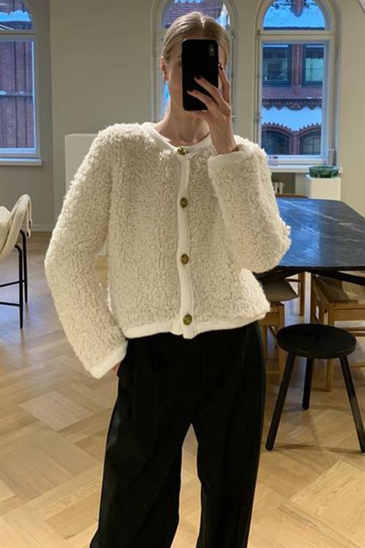 MDX Beige Buttoned Boucle Knit Cardigan MG1949 - Herriman