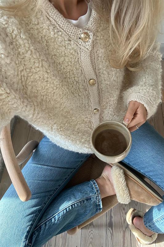 MDX Beige Buttoned Boucle Knit Cardigan MG1949 - Herriman