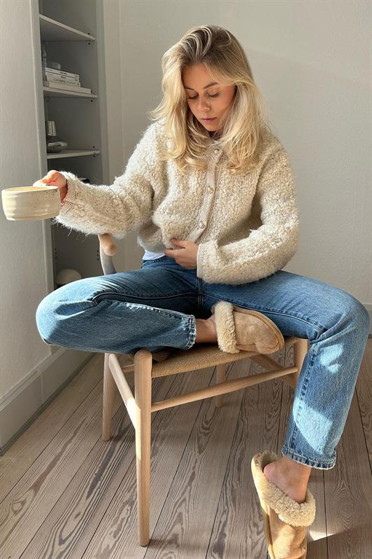 MDX Beige Buttoned Boucle Knit Cardigan MG1949 - Herriman