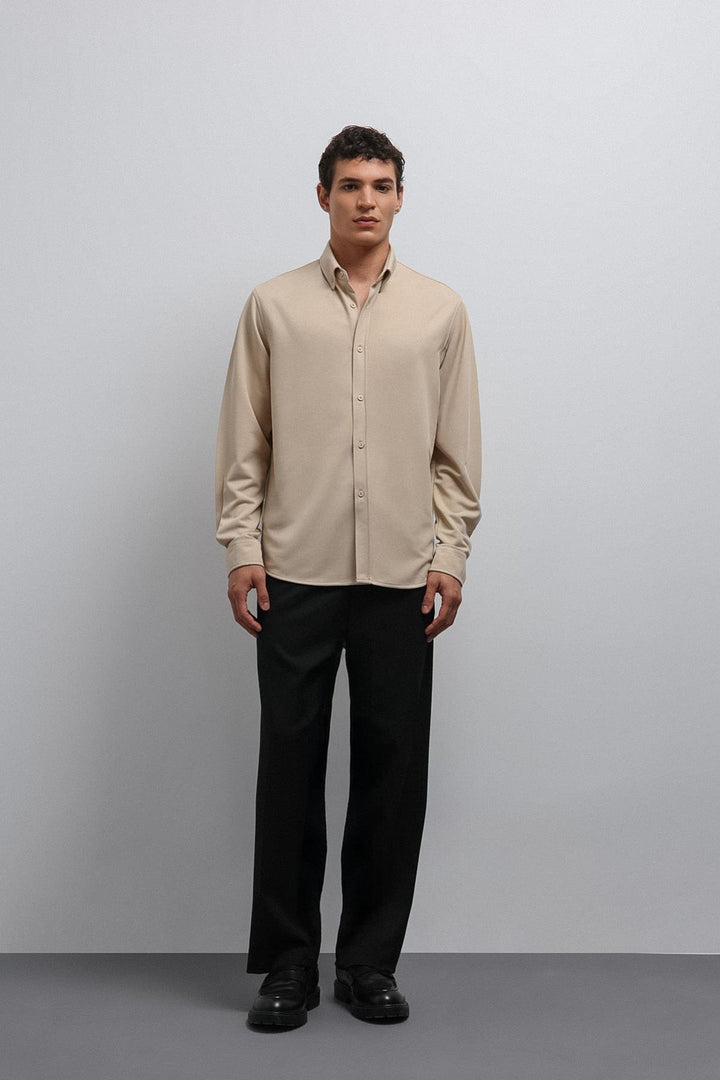 ANT Antioch Bej Button-Down Collar Relax Fit Men's Shirt - Huntersville