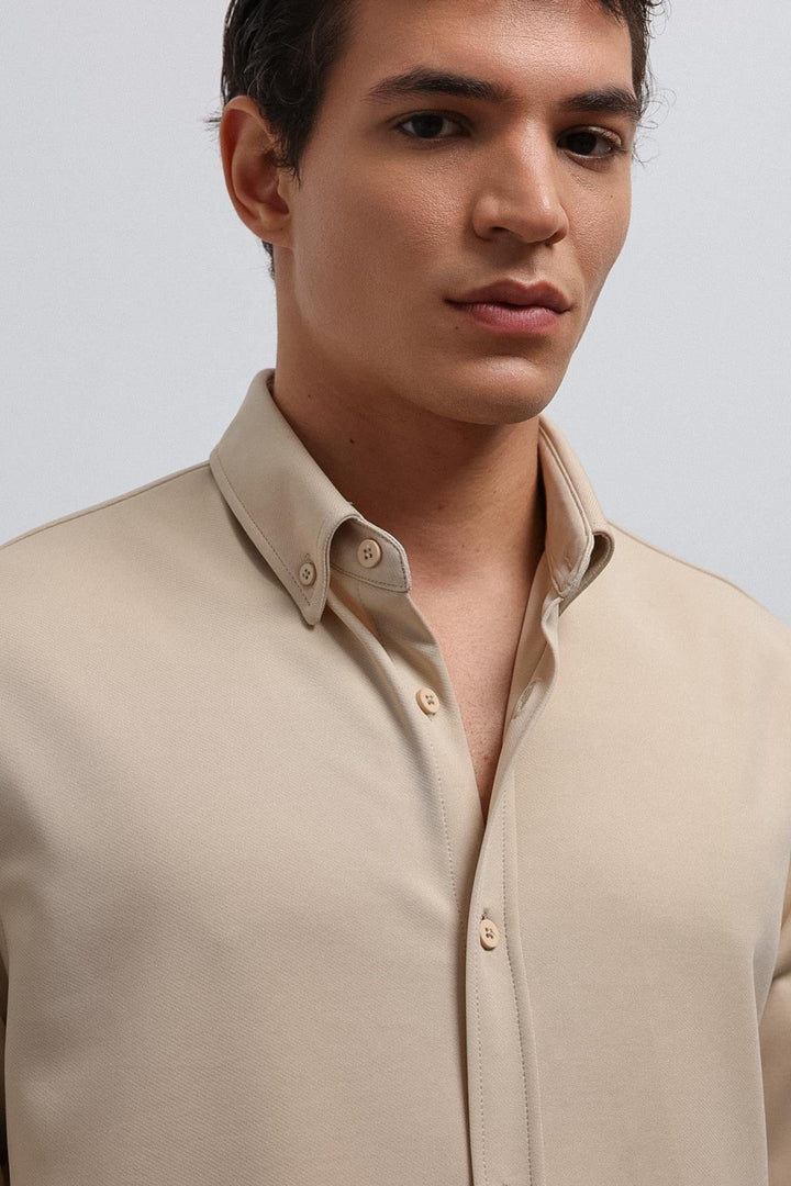 ANT Antioch Bej Button-Down Collar Relax Fit Men's Shirt - Huntersville