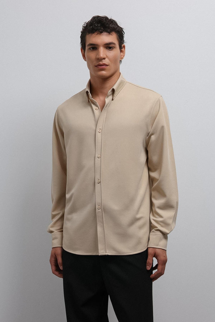 ANT Antioch Bej Button-Down Collar Relax Fit Men's Shirt - Huntersville