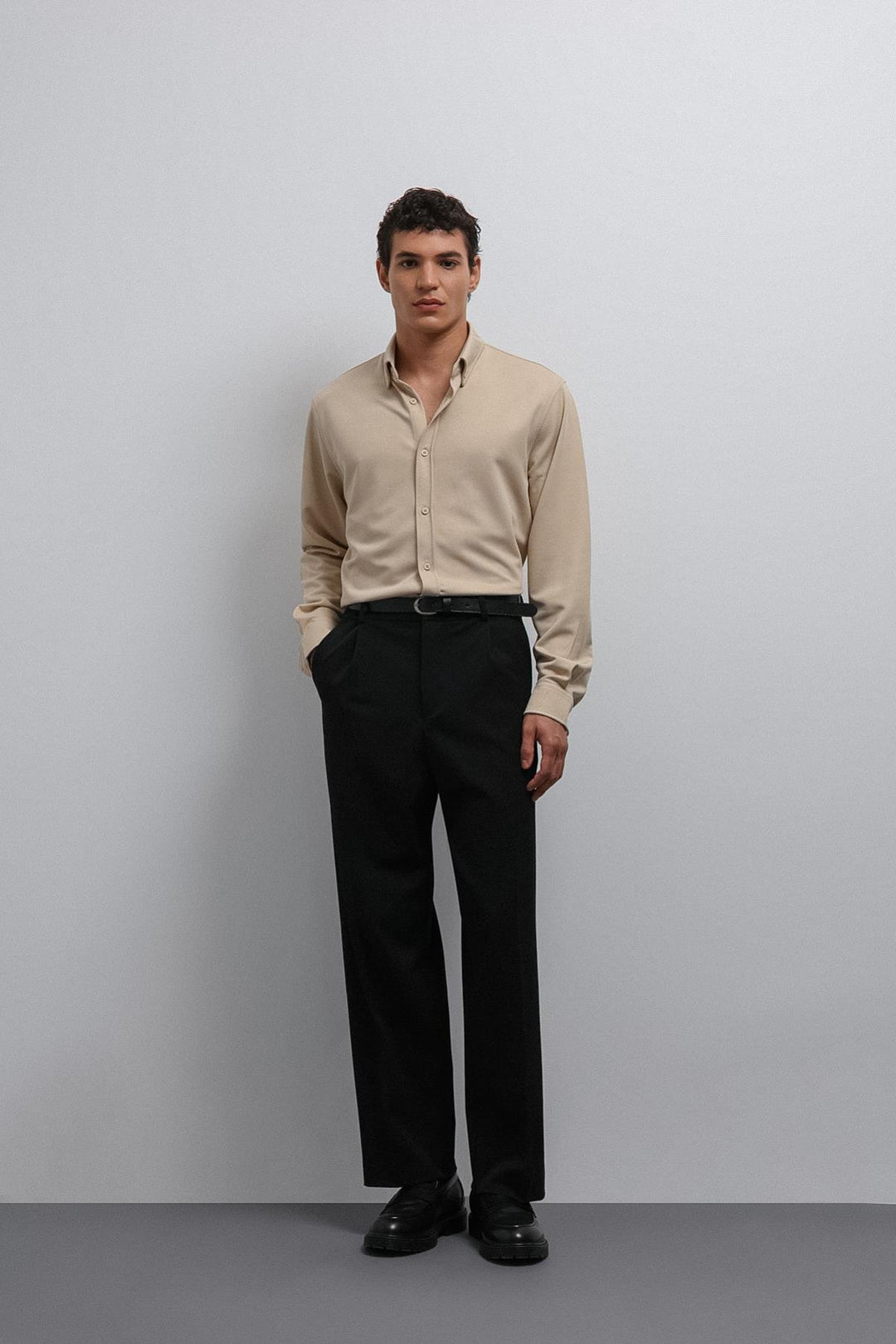 ANT Antioch Bej Button-Down Collar Relax Fit Men's Shirt - Huntersville