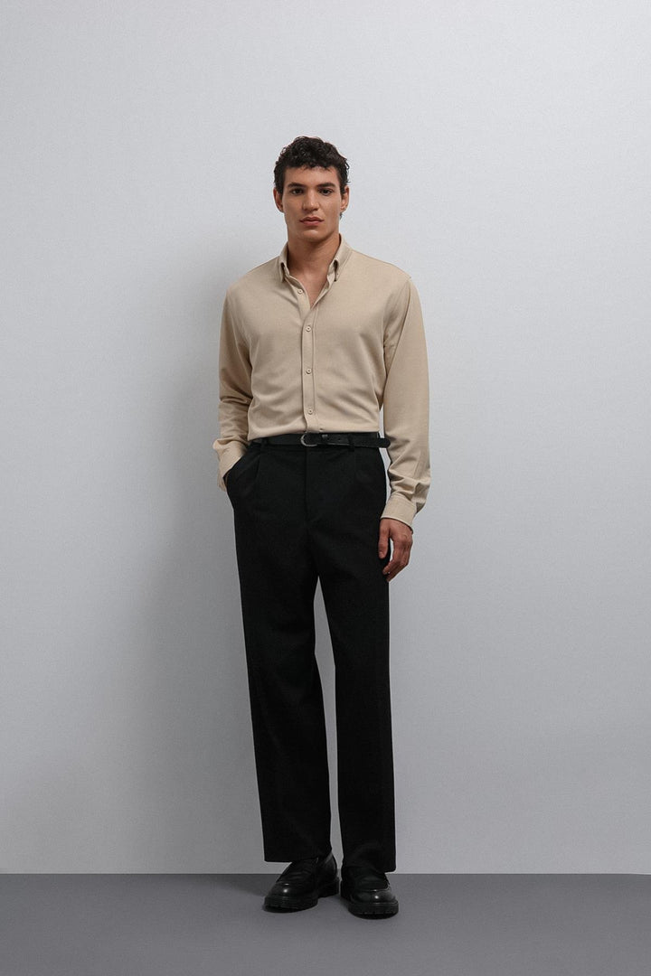 ANT Antioch Bej Button-Down Collar Relax Fit Men's Shirt - Huntersville