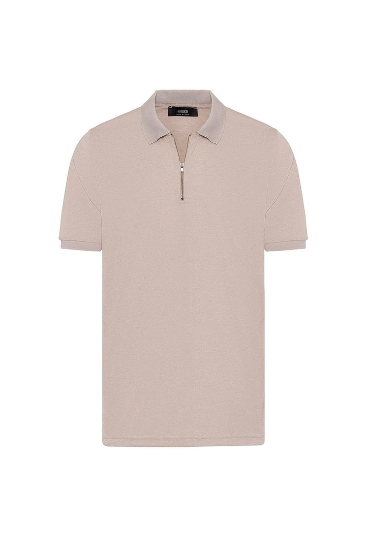 ANT Antioch Bej Fermuarlı Regular Fit Erkek T-Shirt - High Point