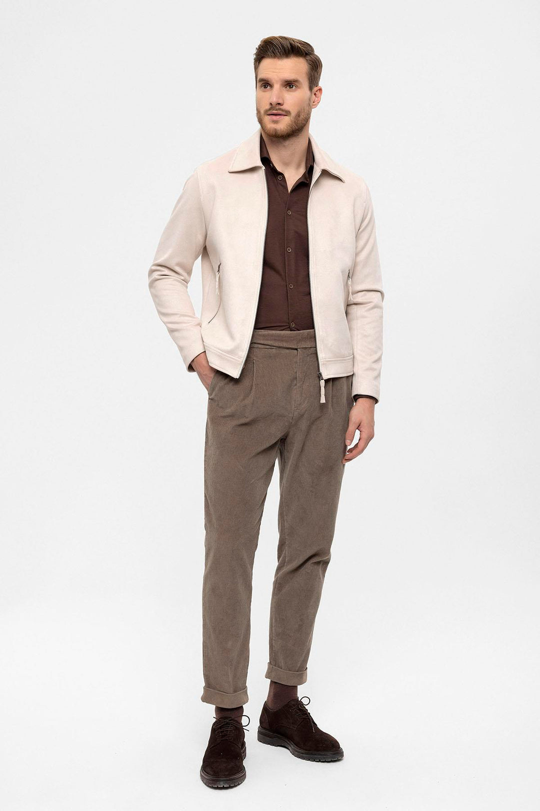 ANT Antioch Men's Suede Jacket with Zipper - Irpin