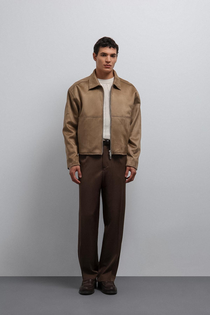 ANT Antioch Men's Faux Suede Jacket with Zipper - Gallatin