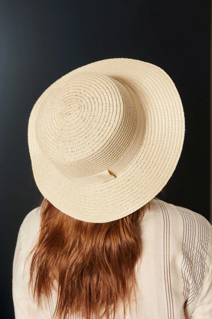 Beige Wide Brim Straw Hat BCNSV-2514390 - Porirua