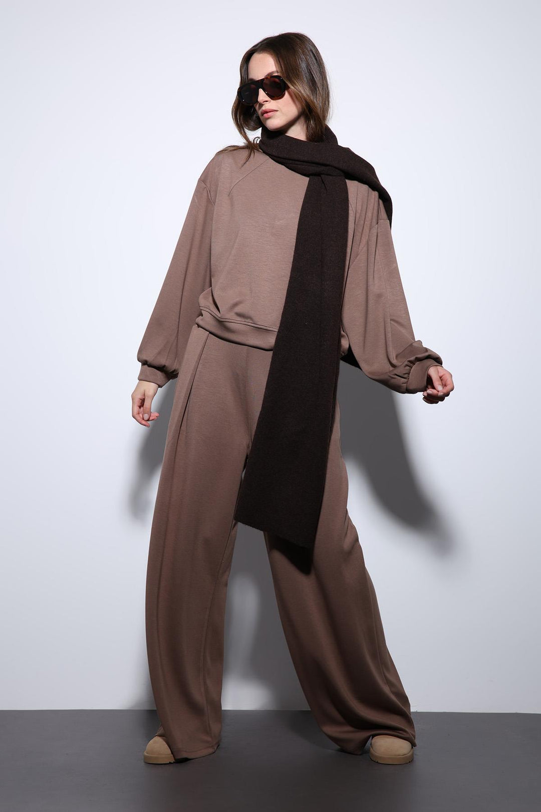 ANT Antioch Bej Geniş Paça Relaxed Kadın Takım - Markham