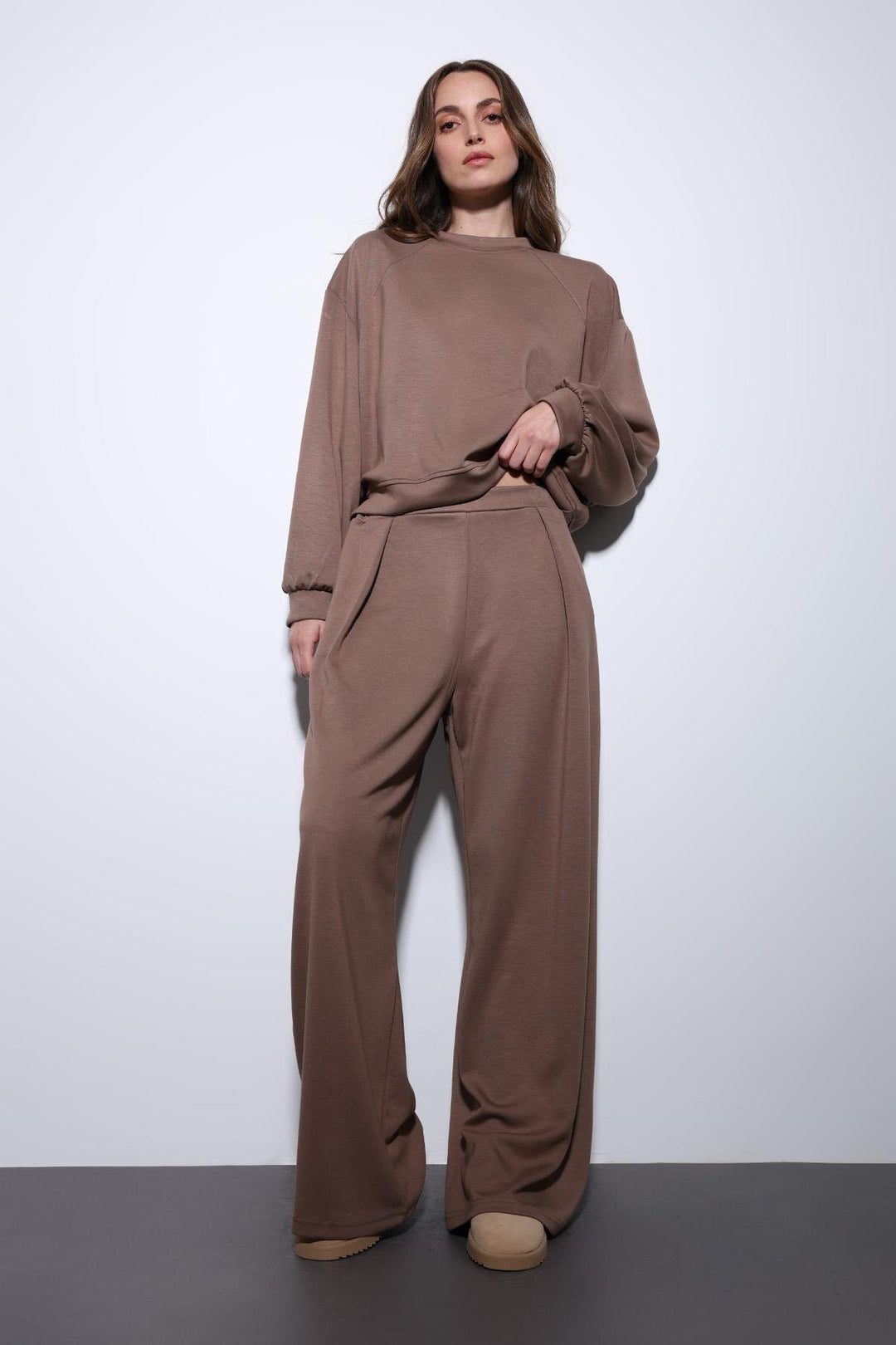 ANT Antioch Bej Geniş Paça Relaxed Kadın Takım - Markham