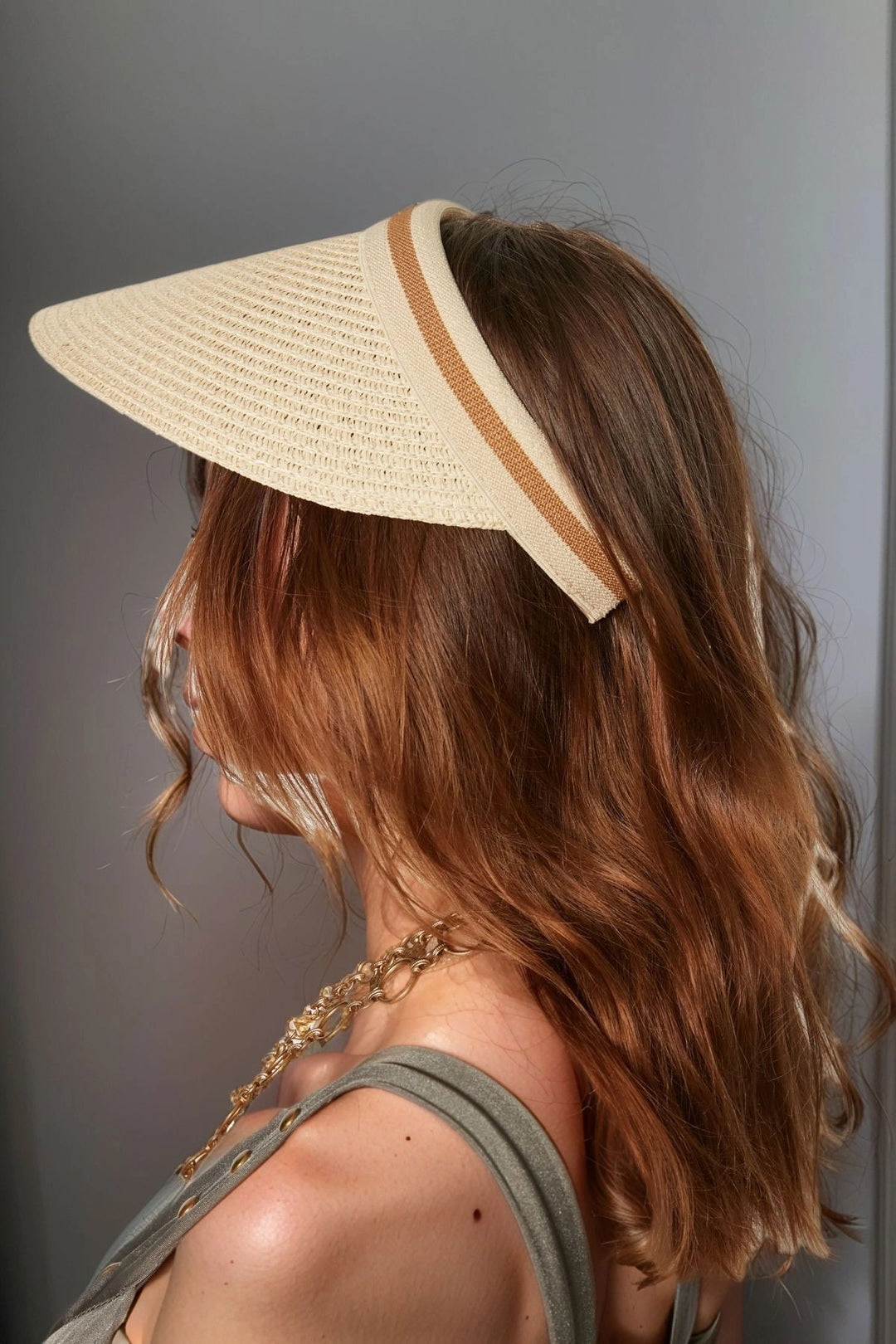 Beige Straw Visor Hat BCNSV-2514398 - French Valley