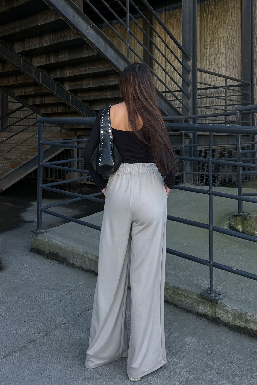 Beige Spanish Flare Ultra Soft Fabric Trousers BCDF-25P0003 - South Valley