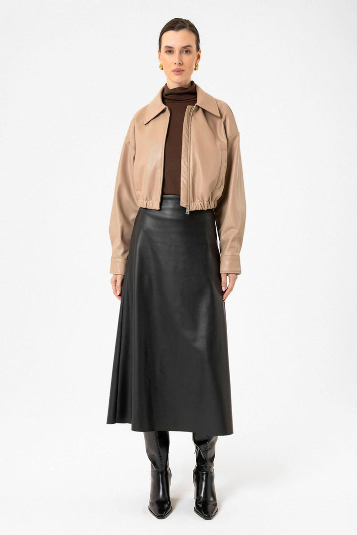 ANT Antioch Women's Belted Faux Leather Jacket - Brooklyn