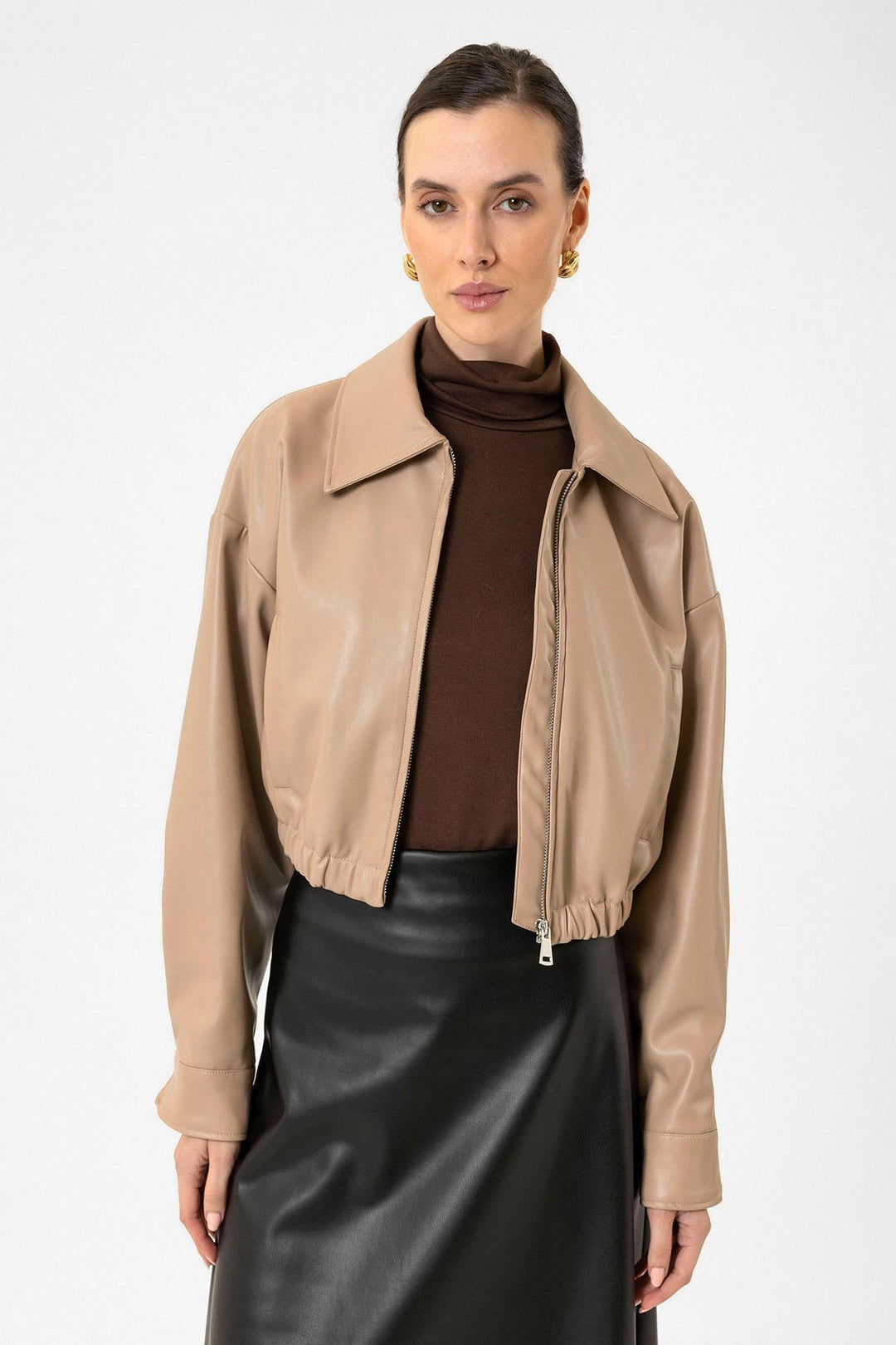 ANT Antioch Women's Belted Faux Leather Jacket - Brooklyn