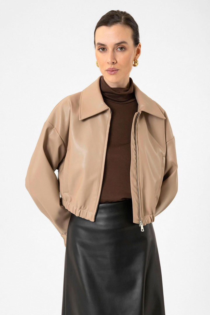 ANT Antioch Women's Belted Faux Leather Jacket - Brooklyn