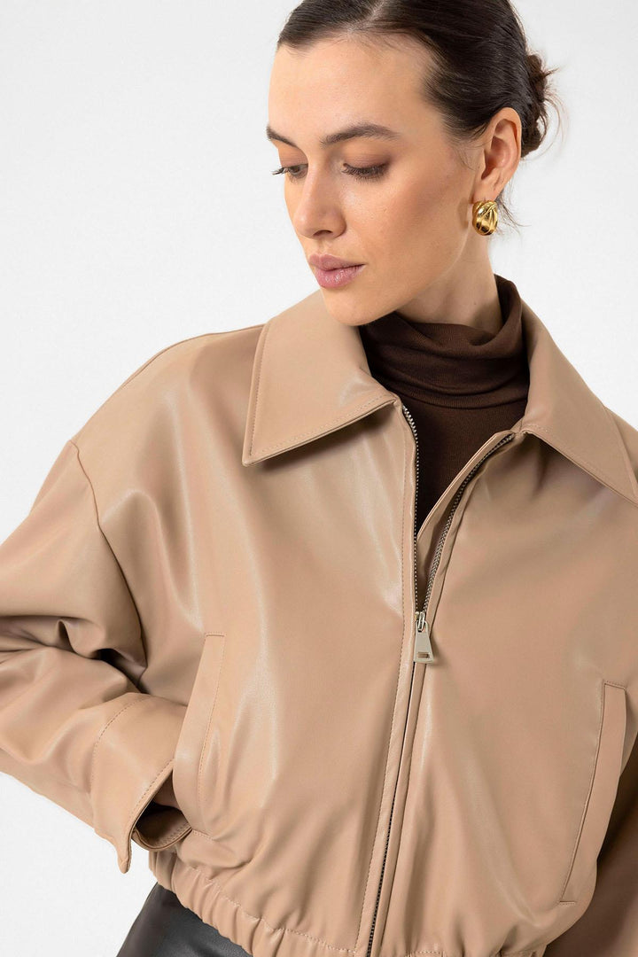 ANT Antioch Women's Belted Faux Leather Jacket - Brooklyn