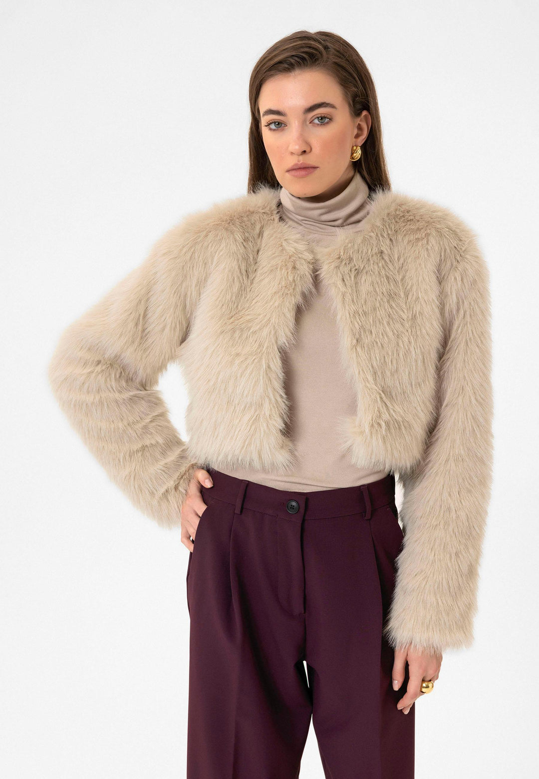 ANT Antioch Lord Woman Faux Fur Crop Jacket - Berkeley