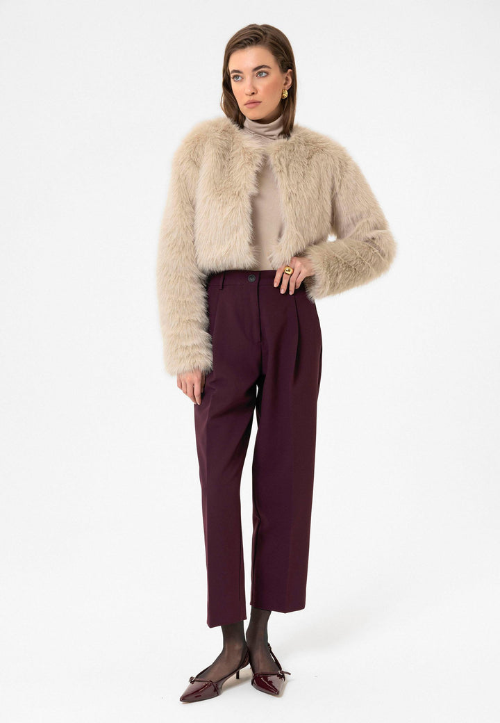 ANT Antioch Lord Woman Faux Fur Crop Jacket - Berkeley