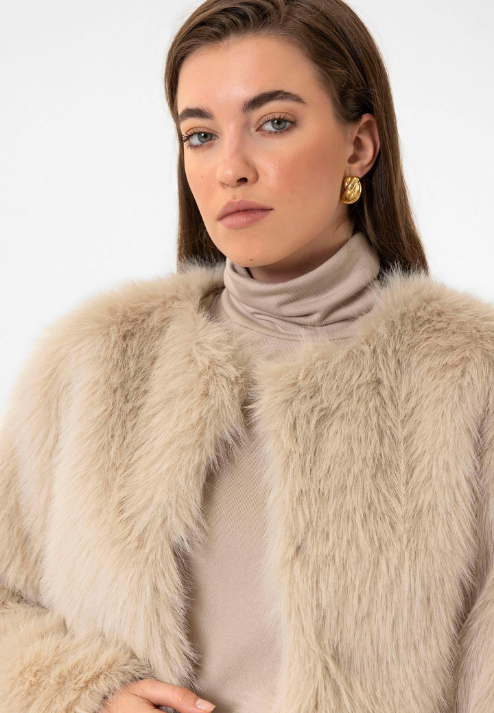 ANT Antioch Lord Woman Faux Fur Crop Jacket - Berkeley