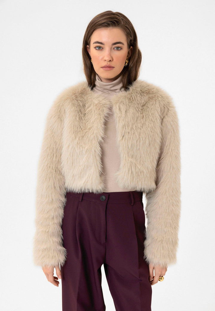ANT Antioch Lord Woman Faux Fur Crop Jacket - Berkeley