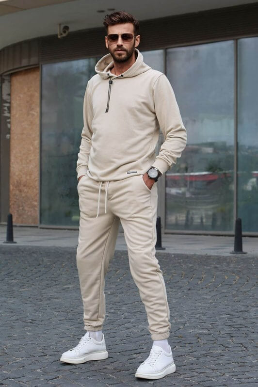 MDX Beige Hooded Basic Tracksuit 5908 - Dráma