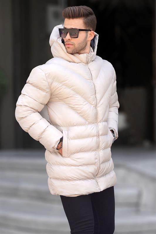 MDX Beige Hooded Men's Puffer Jacket 6803 - Swindon