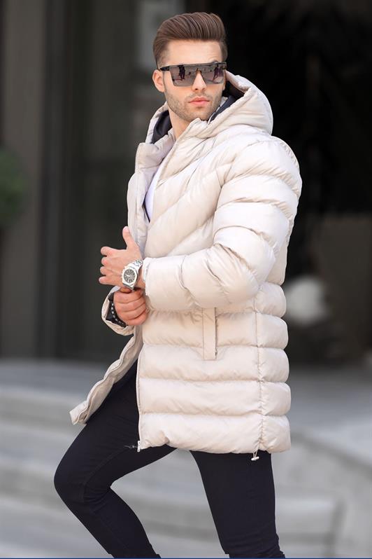 MDX Beige Hooded Men's Puffer Jacket 6803 - Swindon