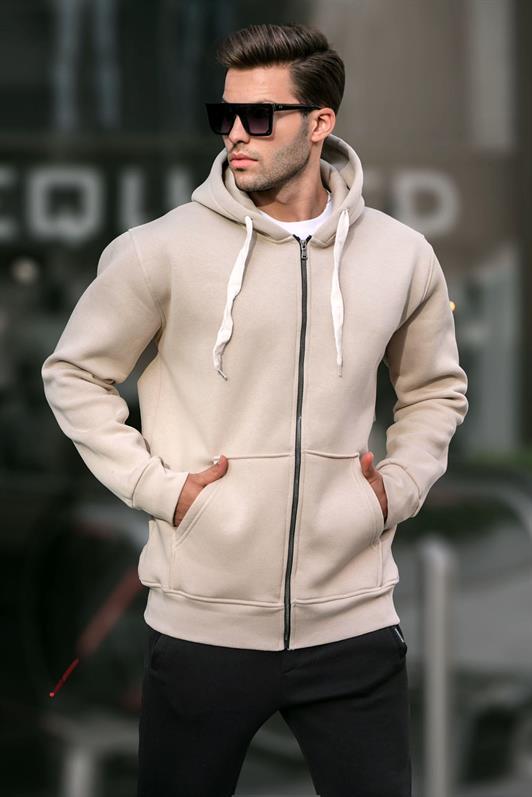 MDX Beige Hooded Regular Fit Men's Sweatshirt 6140 - Queens