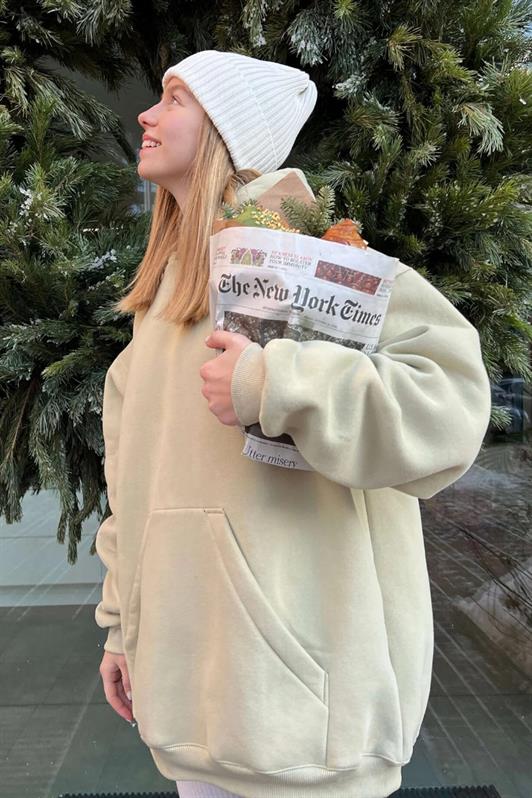 MDX Beige Hooded Oversize Sweatshirt MG1566 - Mönchengladbach