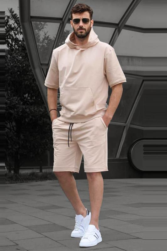 MDX Beige Hooded Shorts Set 5919 - Freiberg