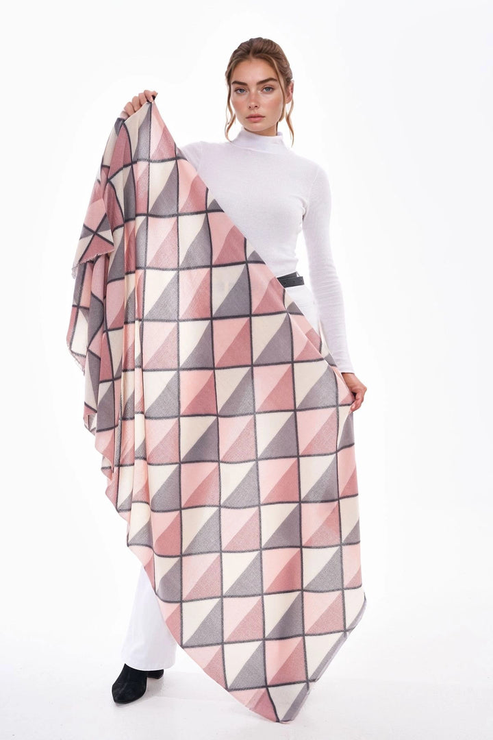 Beige Checkered Scarf BCNSV-2515286 - Shawinigan