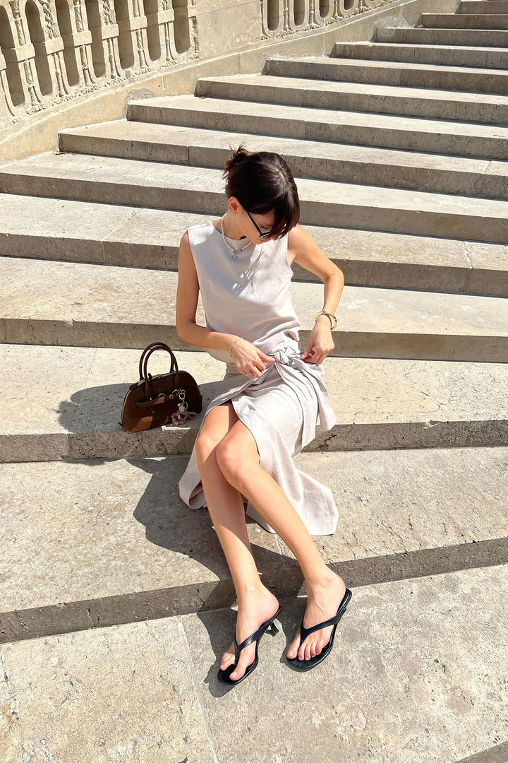 ANT Antioch Bej Keten Karışımlı Kadın Bluz - Revere